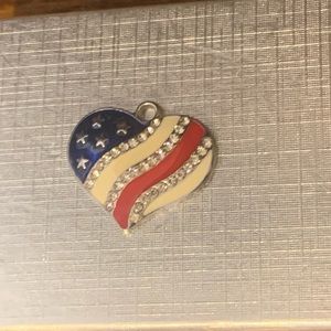 American Flag Heart Charm